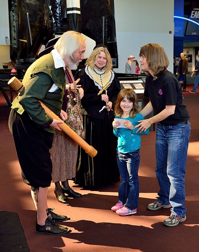 Galileo and Maria with Visitors